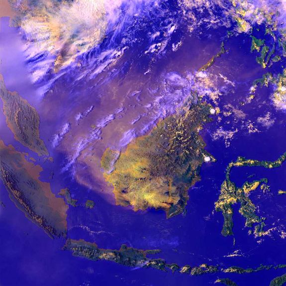 Smoke from fires in Indonesia can be seen in this satellite image