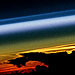 thin blue line of earth's atmosphere as seen from space