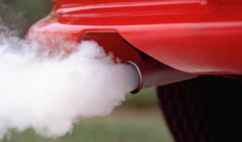 exhaust from an automobile