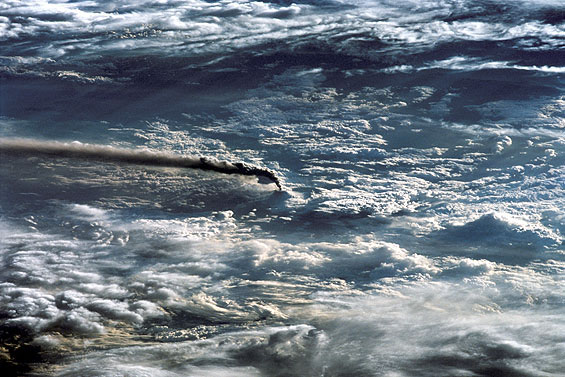 satellite view of Mount Pinatubo eruption