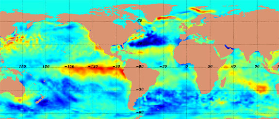 pacific sea surface temperature during an el nino