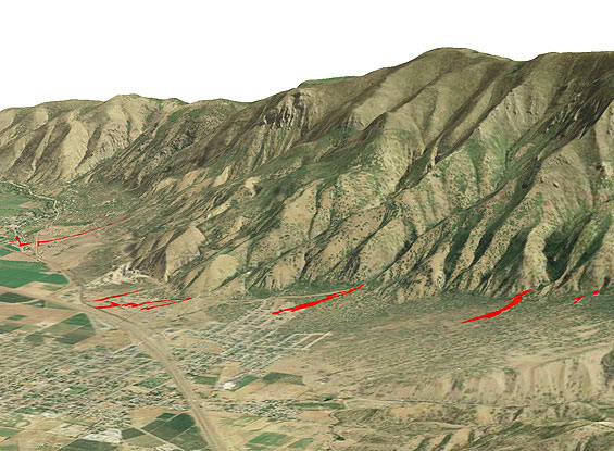 Debris flows on Dry Mountain