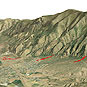 Debris flows on Dry Mountain